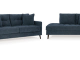 Bixler Navy Sofa And Right-Arm Facing Chaise