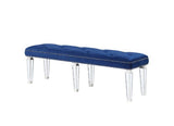 Varian Blue Velvet & Mirrored Bench