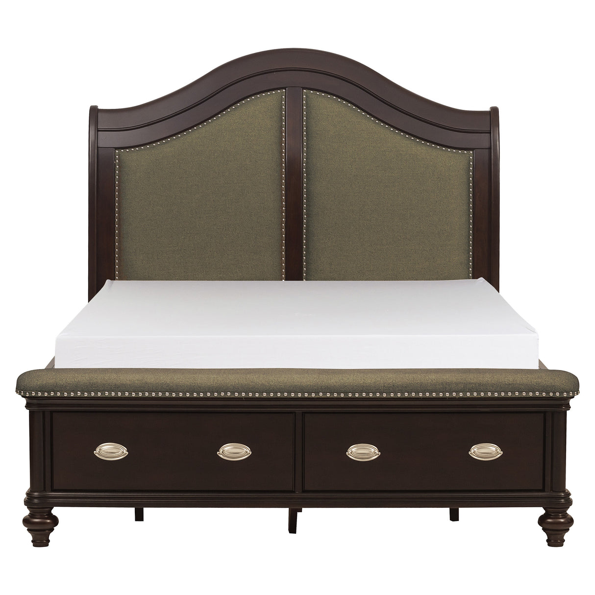 Marston Dark Cherry Eastern King Sleigh Platform Bed