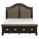 Marston Dark Cherry Eastern King Sleigh Platform Bed
