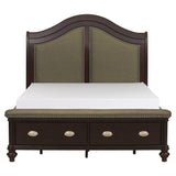 Marston Dark Cherry Eastern King Sleigh Platform Bed