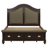 Marston Dark Cherry Eastern King Sleigh Platform Bed