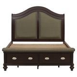 Marston Dark Cherry Queen Sleigh Platform Bed