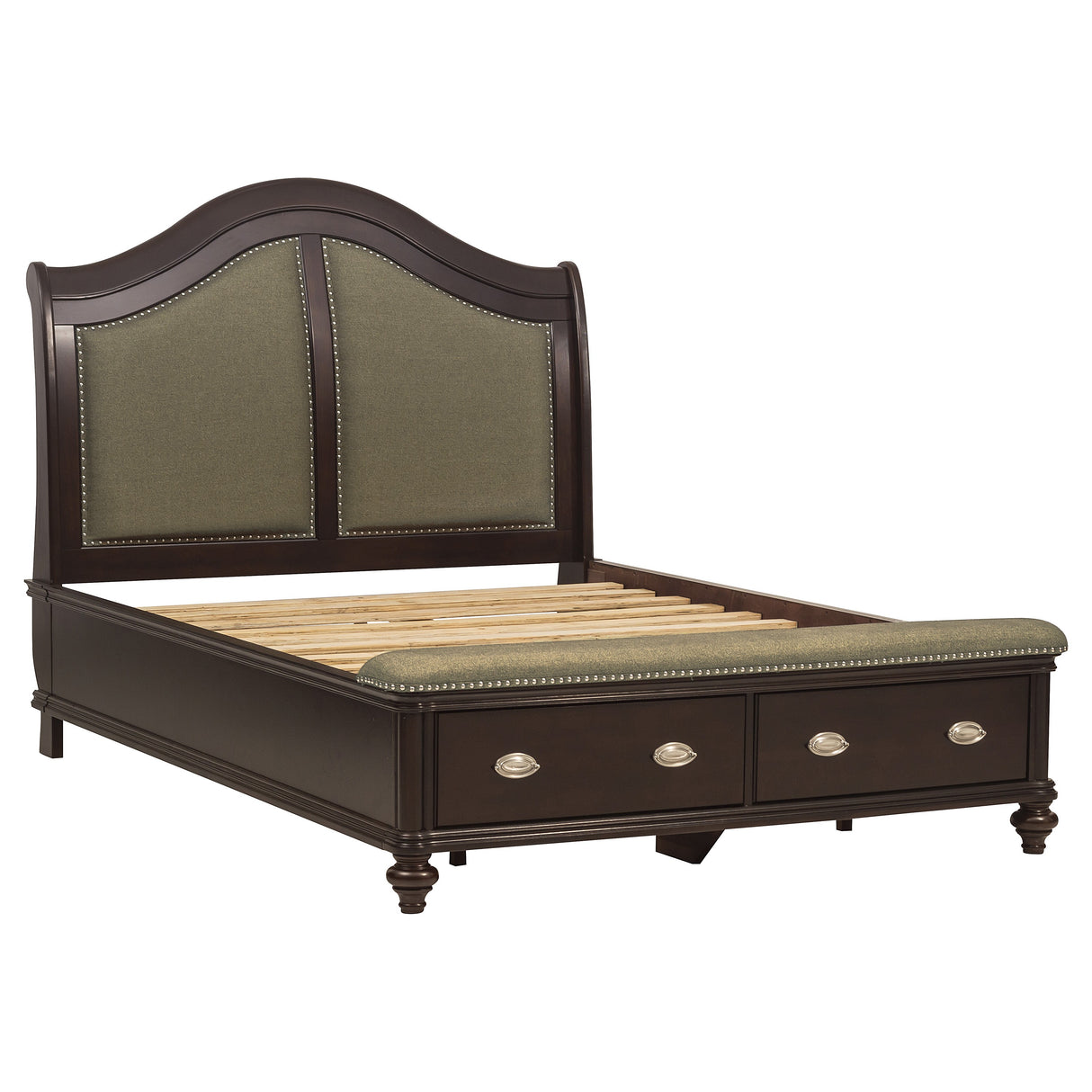 Marston Dark Cherry Queen Sleigh Platform Bed