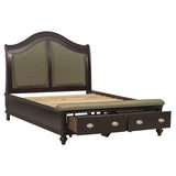 Marston Dark Cherry Eastern King Sleigh Platform Bed