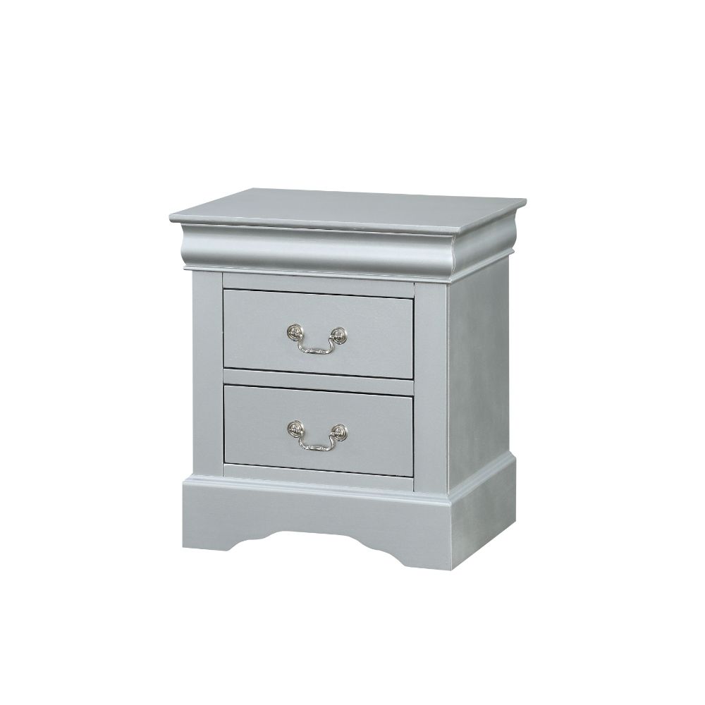 Louis Platinum Finish Philippe Nightstand