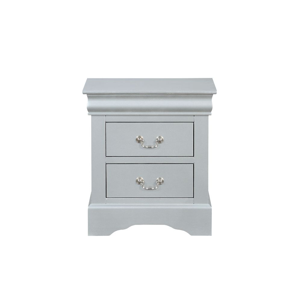 Louis Platinum Finish Philippe Nightstand