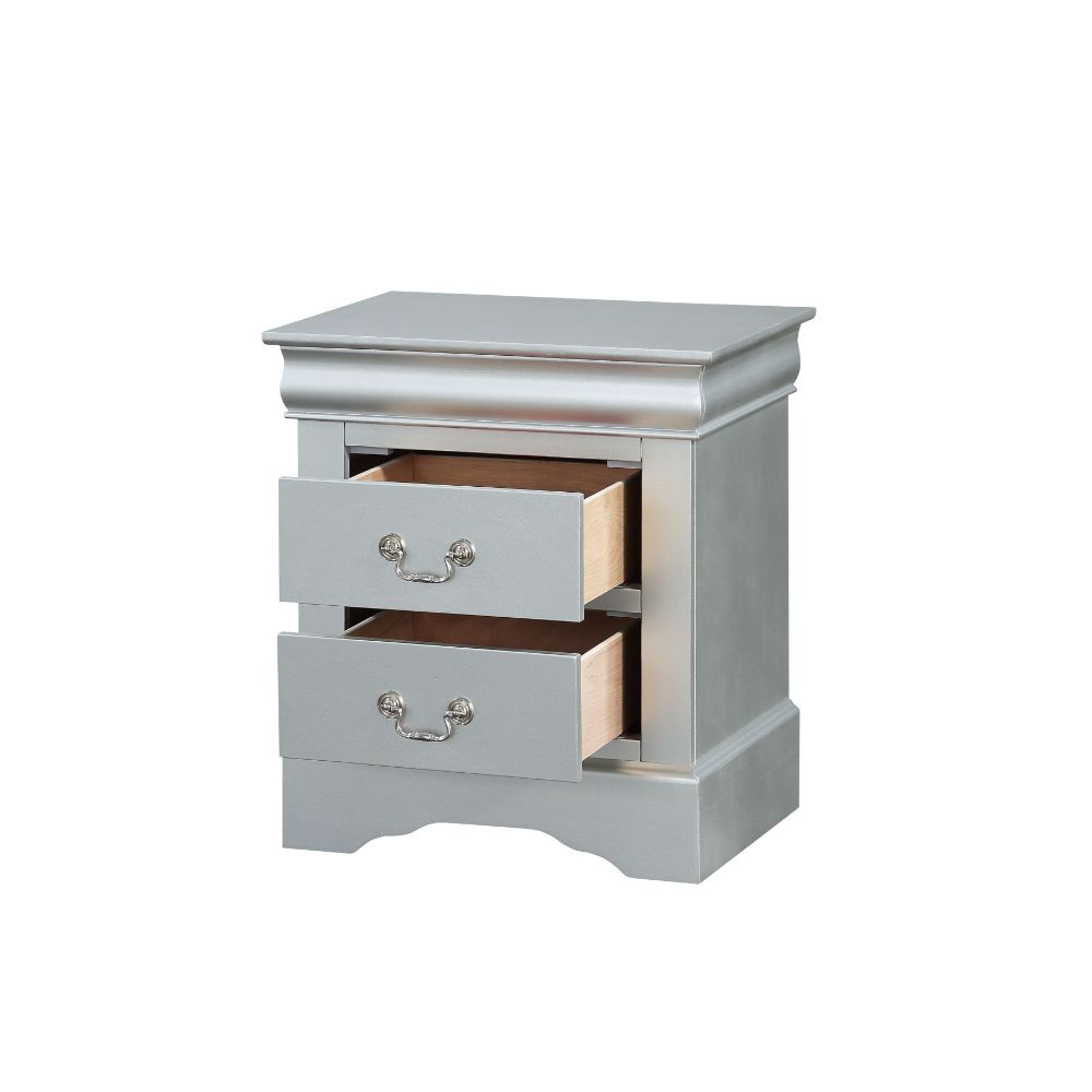Louis Platinum Finish Philippe Nightstand