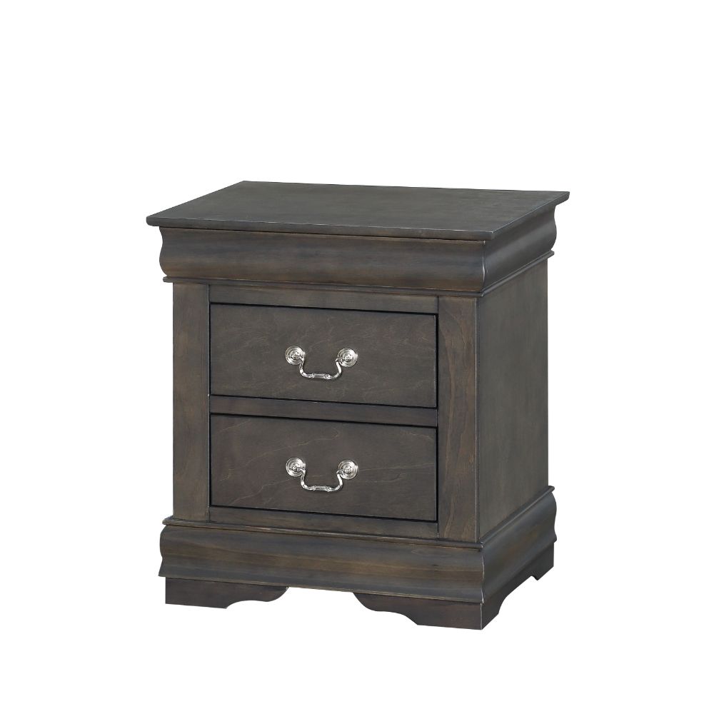 Louis Dark Gray Finish Philippe Nightstand