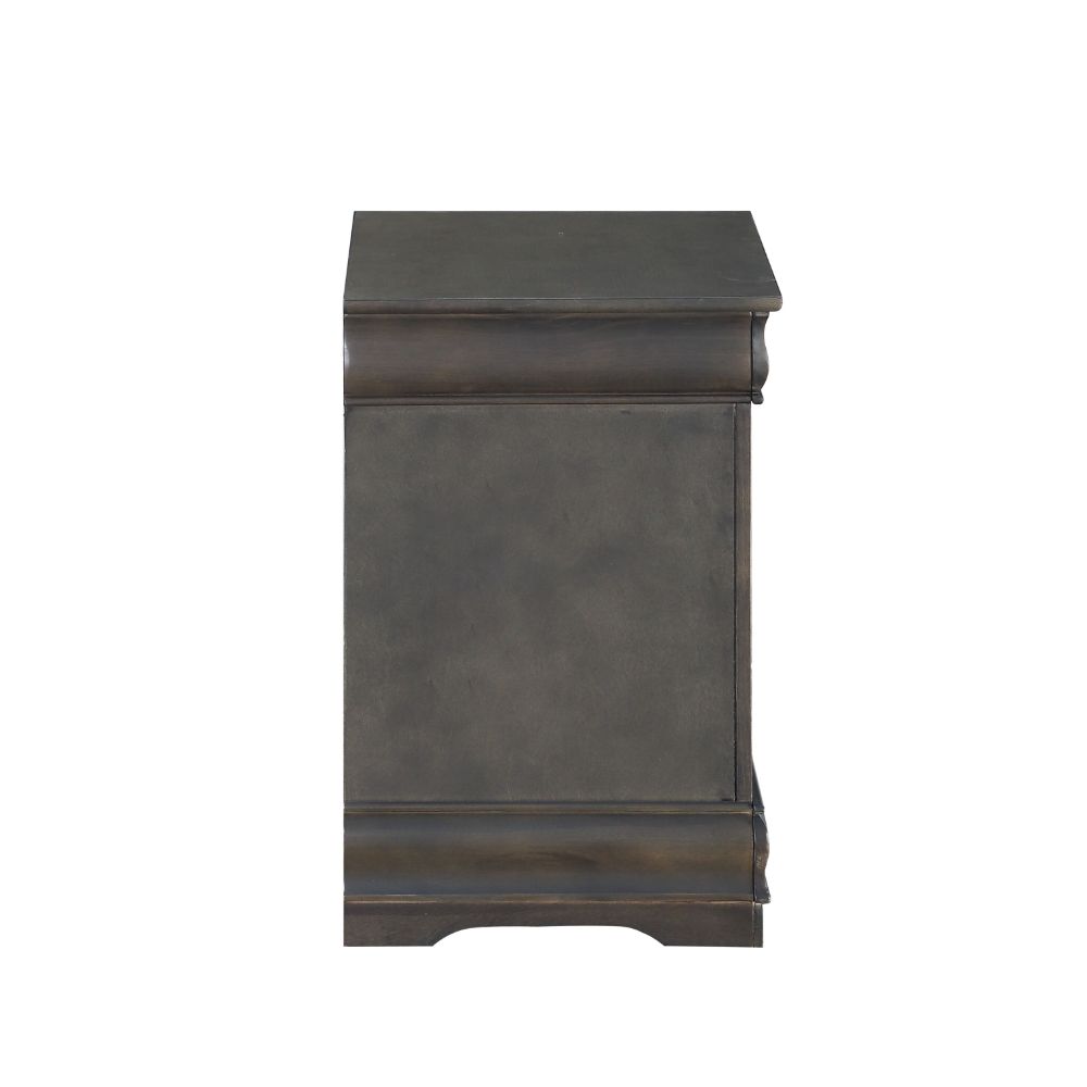 Louis Dark Gray Finish Philippe Nightstand