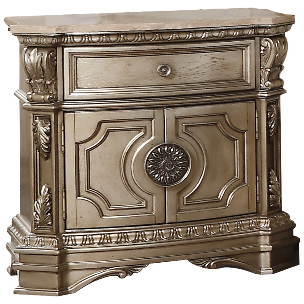 Northville Antique Silver Finish Nightstand