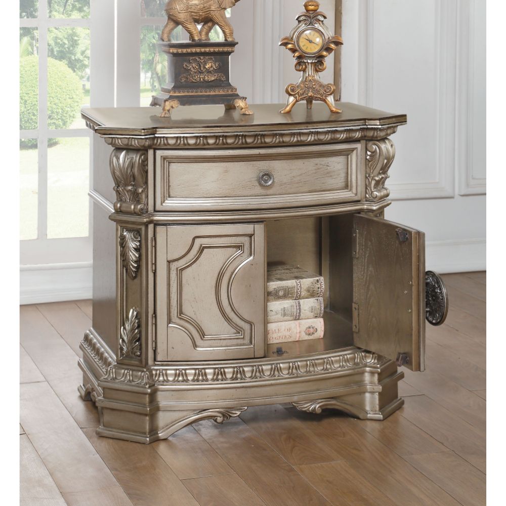 Northville Antique Silver Finish Nightstand