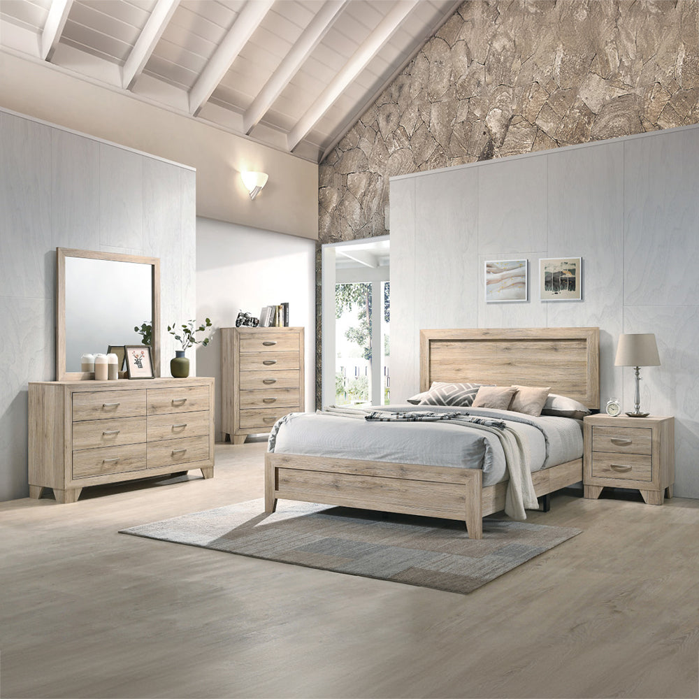 Miquell Natural Finish Queen Bed