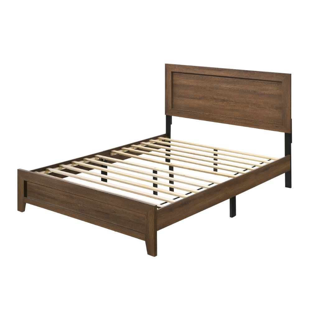 Miquell Oak Finish Queen Bed