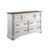 Florian Antique White & Oak Finish Dresser