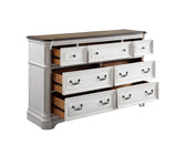 Florian Antique White & Oak Finish Dresser