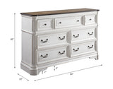 Florian Antique White & Oak Finish Dresser
