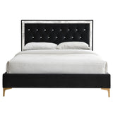 Rowan Black Fabric Queen Bed
