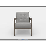 Alby Gray Faux Leather Accent Chair