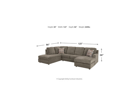 O'Phannon Putty 2-Piece Left-Arm Facing Sectional And Ottoman
