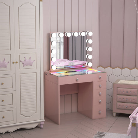 Mini Diana Vanity Set -6 Storage Drawers with Mirror