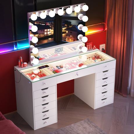 Eva Vanity Desk - 13 Storage Drawers