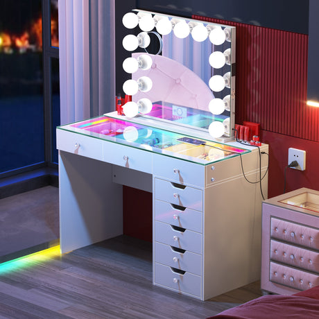 Diana Vanity Desk Pro- 8 Storage Drawers