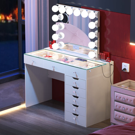 Diana Vanity Desk - 8 Storage Drawers