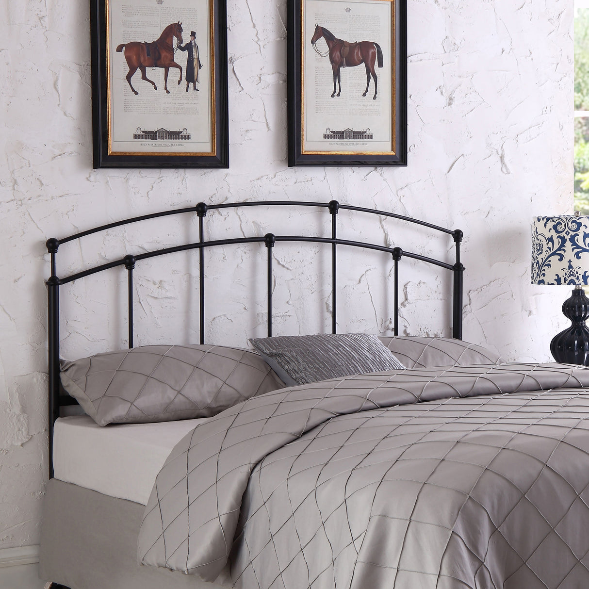 Bryant Full/Queen Metal Arched Headboard Black