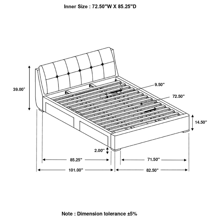Fenbrook California King Tufted Upholstered Storage Bed Grey