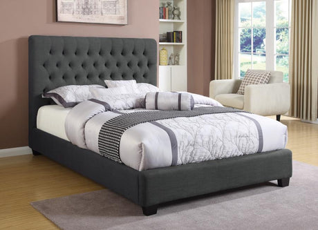 Chloe Tufted Upholstered Full Bed Charcoal