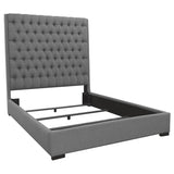Camille Grey Upholstered Eastern King Panel Bed