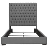 Camille Grey Upholstered Eastern King Panel Bed
