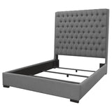 Camille Grey Upholstered Eastern King Panel Bed