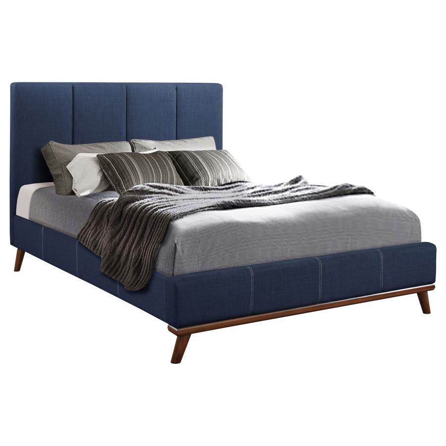 Charity Full Upholstered Bed Blue