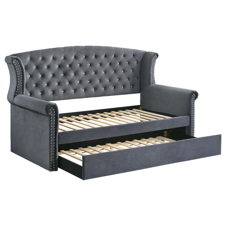 Scarlett Upholstered Tufted Twin Daybed With Trundle