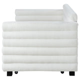 Patricia White Boucle Upholstered Twin Day Bed With Trundle