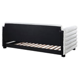 Patricia White Boucle Upholstered Twin Day Bed With Trundle