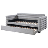 Patricia Grey Boucle Upholstered Twin Day Bed With Trundle