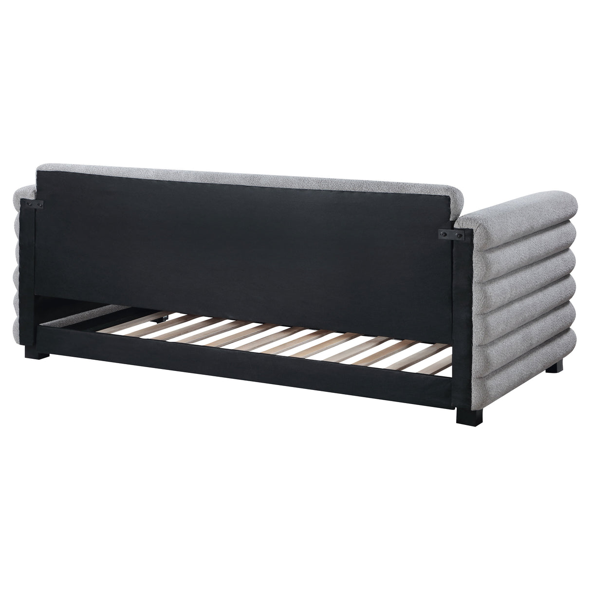 Patricia Grey Boucle Upholstered Twin Day Bed With Trundle