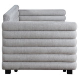 Patricia Grey Boucle Upholstered Twin Day Bed With Trundle