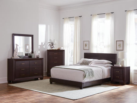 Dorian 4-Piece Full Bedroom Set Brown And Dark Cocoa
