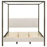 Monroe Vanilla Upholstered Eastern King Canopy Bed