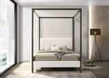 Monroe Vanilla Upholstered Eastern King Canopy Bed