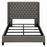 Bancroft Demi-Wing Upholstered Full Bed Grey
