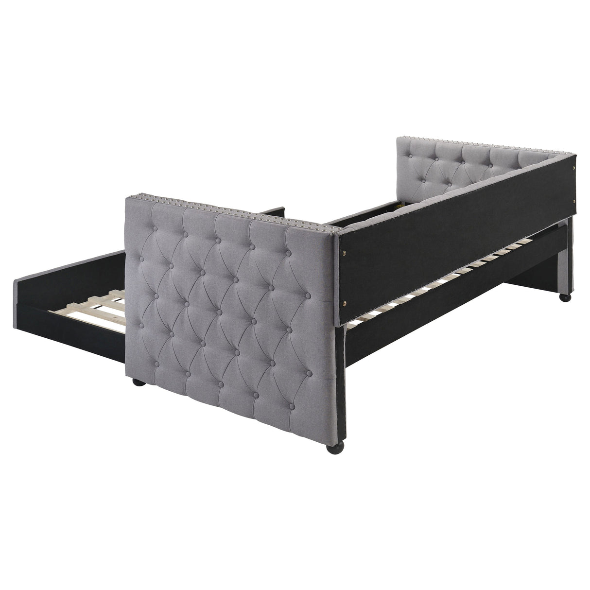 Mockern Grey Upholstered Twin Daybed With Trundle