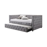 Mockern Grey Upholstered Twin Daybed With Trundle