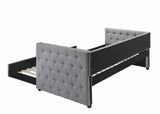 Mockern Grey Upholstered Twin Daybed With Trundle