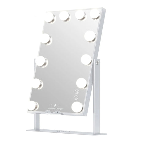 Hathaway Hollywood Slim Vanity Mirror with Wireless Charging & 12 Dimmable LED Bulbs