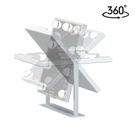 Hathaway Hollywood Slim Vanity Mirror with Wireless Charging & 12 Dimmable LED Bulbs